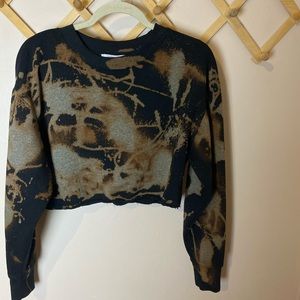 Zara Cropped Bleached Sweatshirt
